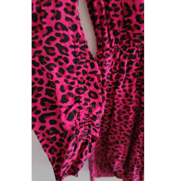 Zadig & Voltaire Reveal Leopard Print Faux Wrap Dress Pink Small NEW - Picture 12 of 13
